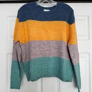 H&M | cozy colorblock crewneck sweater SMALL
